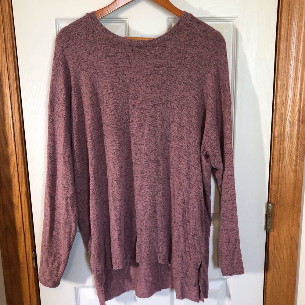 American Eagle Pink Marbled Long Sleeve Shirt